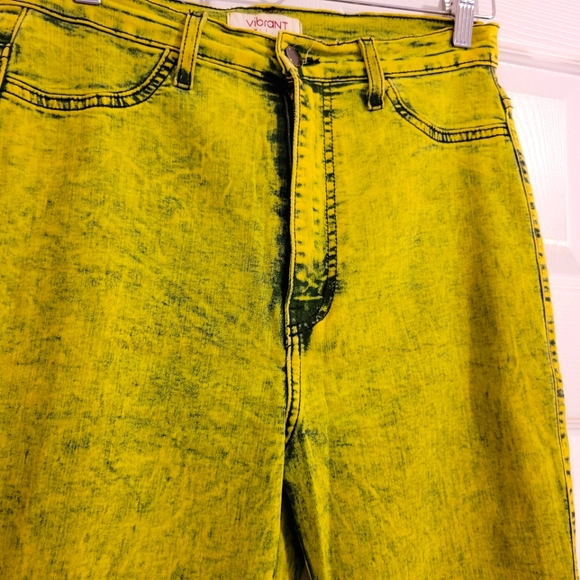 Vibrant Electric Green Jeans Size 13 - Picture 4 of 9